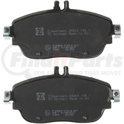 24869 195 1 by ZIMMERMANN - Disc Brake Pad for MERCEDES BENZ