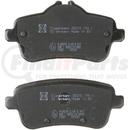 25215 190 1 by ZIMMERMANN - Disc Brake Pad for MERCEDES BENZ