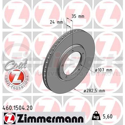 460150420 by ZIMMERMANN - Disc Brake Rotor