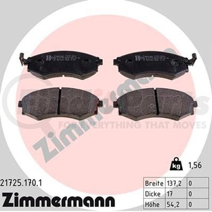 Zimmermann 217251701 Disc Brake Pad Set Standard