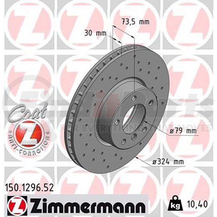 150129652 by ZIMMERMANN - BRAKE DISC