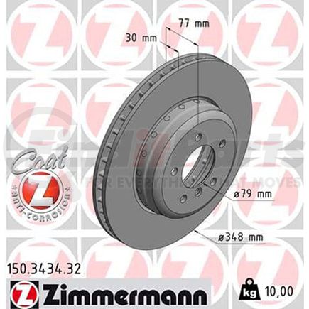 Zimmermann 150343432 Disc Brake Rotor FORMULA F COAT Z