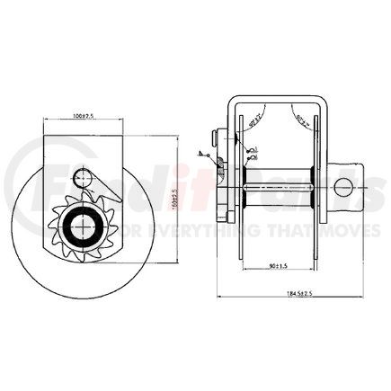 28100018 by DOLECO USA - Web Winch-Bottom Mount-Std. Storage 3" Spool