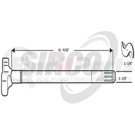 C774CL by SIRCO - Air Brake Camshaft - LH, 1-1/8" Head, 1-1/2"-10 Spline, 1-1/2" Journal