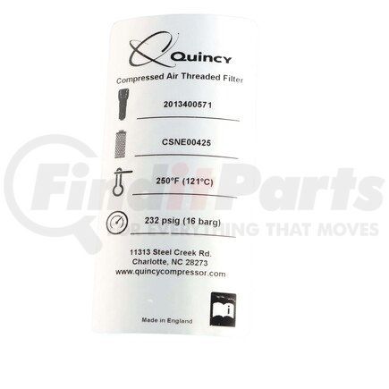 CSNT00425 by QUINCY AIR COMPRESSOR - COALESCING FILTER ASM 1.5in NPT