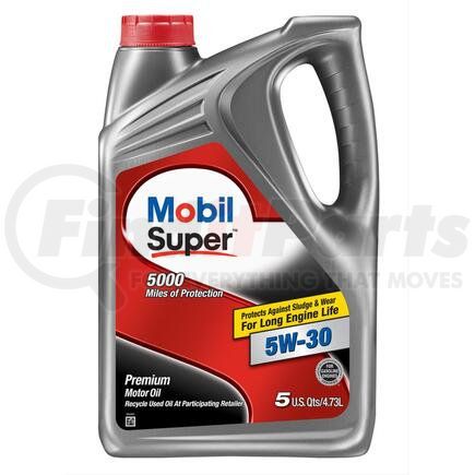 124407 by MOBIL OIL - Mobil Super™ Motor Oil - Synthetic Blend, 5W-30, 5 Quarts