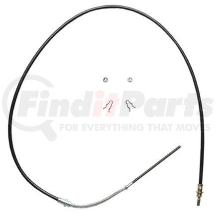 18P751 by ACDELCO - Parking Brake Cable - Front, 66.00", Threaded End 1, Fixed Wire Stop End 2