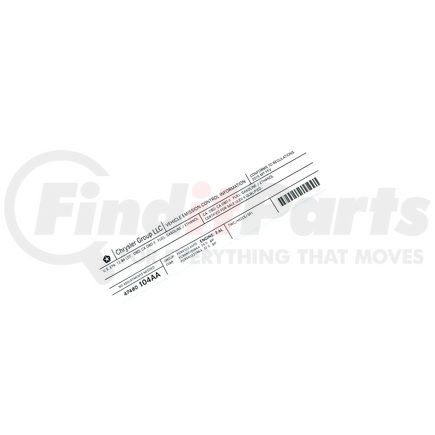 47480104AA by MOPAR - Emission Label - For 2015 Ram 1500