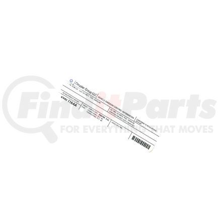 47480116AA by MOPAR - Emission Label - For 2015 Ram 1500