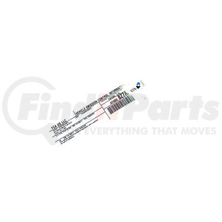 47480827AA by MOPAR - Emission Label - For 2017 Chrysler 300