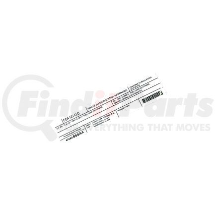 47480866AA by MOPAR - Emission Label - For 2017 Ram 1500