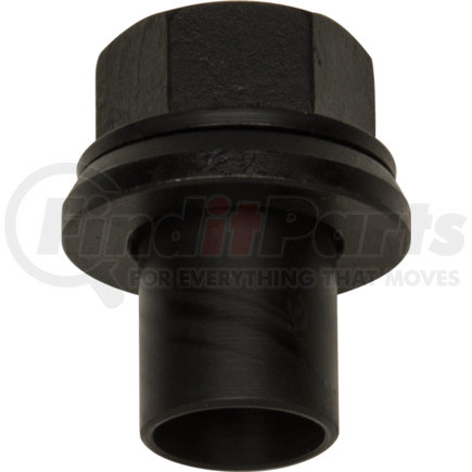 GL-2928 by HALTEC - Flange Nut - Grade 8, Black Finish, M22-1 1/2 Inner Thread, 33mm Hex Size, 28mm Sleeve Length, Heavy Duty, Aluminum, for Use On Super Single - Wide Base, Aluminum Outer/Steel Inner - Drives, for Aluminum Wheels; Sleeve Nut