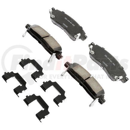 17D883CHF1 by ACDELCO - Disc Brake Pad - Bonded, Ceramic, Revised F1 Part Design, with Hardware