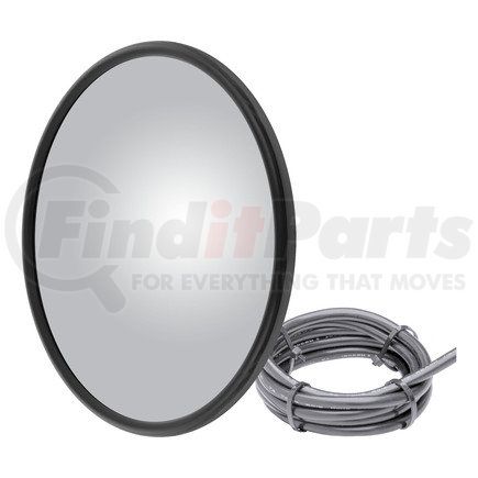 610596 by RETRAC MIRROR - 8in. Round Mirror Head, Offset Convex, Black, Heated