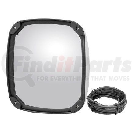 610882 by RETRAC MIRROR - Side View Mirror Head, 8" x 8 1/2", Chrome, Convex, Clamp Mounted, Heated