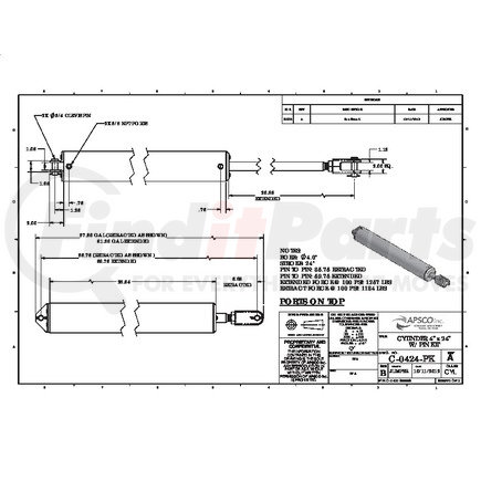 APSCO C-0424-PK CYL 4 X 24 16 BR PK