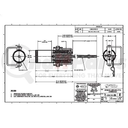 APSCO C-0410-SR Tailgate Lock Cylinder Tailgate Lock Cylinder