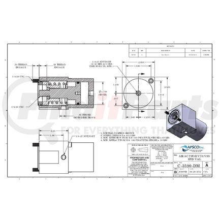 APSCO C-3590-DM AIR ACT FOR V70/V90 HYD VAL