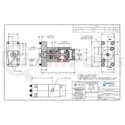 APSCO C-3832-DM-CS AIR ACT PVG-32 CLOSED SPOOL