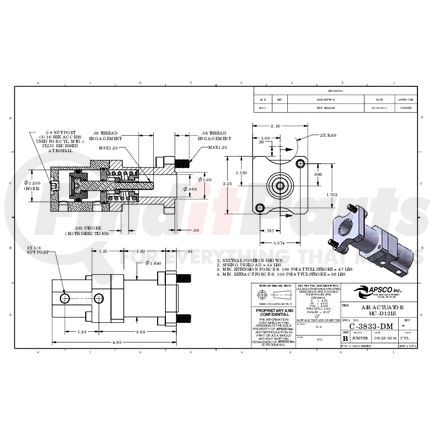 APSCO C-3833-DM AIR ACTUATOR HC-D12LS