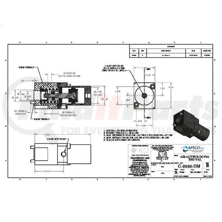 APSCO C-3880-DM AIR ACT FOR DCV80 HYD VAL