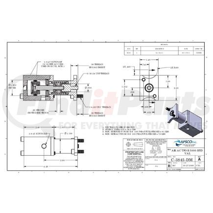 APSCO C-3845-DM AIR ACT FOR 5000 HYD VAL
