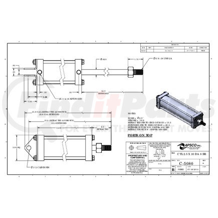 APSCO C-5080 CYL 2.5 X 10 DA 8 BR