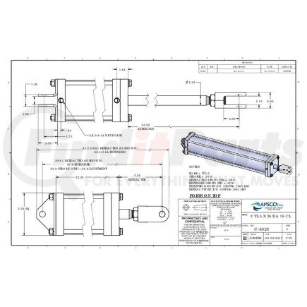 APSCO C-8028 CYL 5 X 28 DA 16 CL
