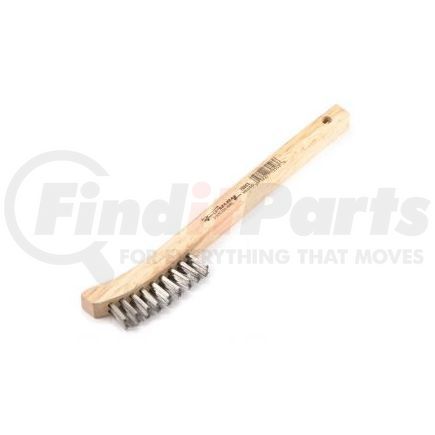 70503 by FORNEY INDUSTRIES INC. - Wire Scratch Brush, Stainless Steel with Curved Wood Handle, 8-5/8" x .006"
