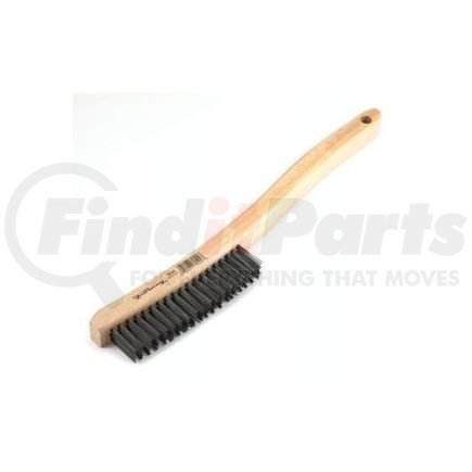 70504 by FORNEY INDUSTRIES INC. - Wire Scratch Brush with Curved Wood Handle, 13-3/4" x .014"
