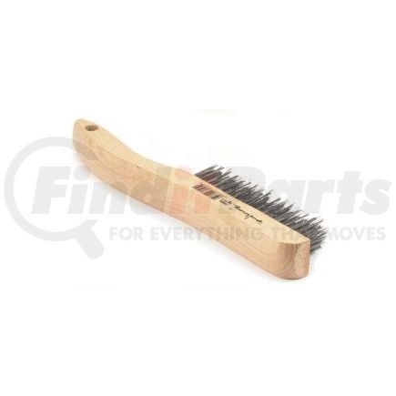 70505 by FORNEY INDUSTRIES INC. - Wire Scratch Brush, Steel, Wood Shoe Handle, 10-1/4" x .014"