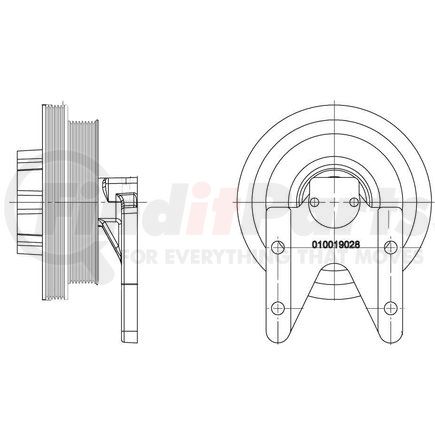 010020282 by KIT MASTERS - Kysor Style ON/OFF Engine Cooling Fan Clutch - 8.64" Front Pulley, 7.30" Back Pulley