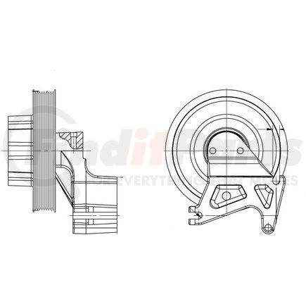 010020542 by KIT MASTERS - Kysor Style ON/OFF Engine Cooling Fan Clutch - 6.91 in. OAL, with (6) Frt. Access Holes