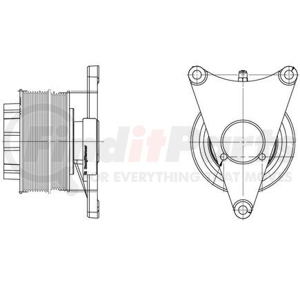 010020602 by KIT MASTERS - Kysor Style ON/OFF Engine Cooling Fan Clutch - 6.11" Front Pulley, 5.56 in. OAL