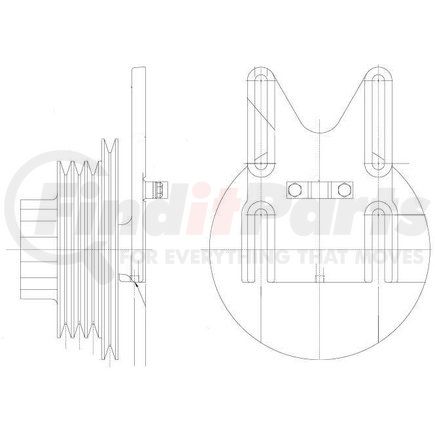 1077-07735-01 by KIT MASTERS - Kysor Style ON/OFF Engine Cooling Fan Clutch - with (6) Front Access Holes