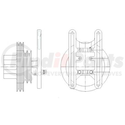 1077-07869-02 by KIT MASTERS - Kysor Style ON/OFF Engine Cooling Fan Clutch - with (6) Front Access Holes