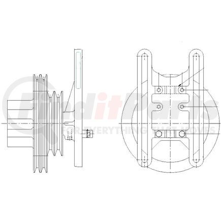 1077-07869-03 by KIT MASTERS - Kysor Style ON/OFF Engine Cooling Fan Clutch - with (6) Front Access Holes