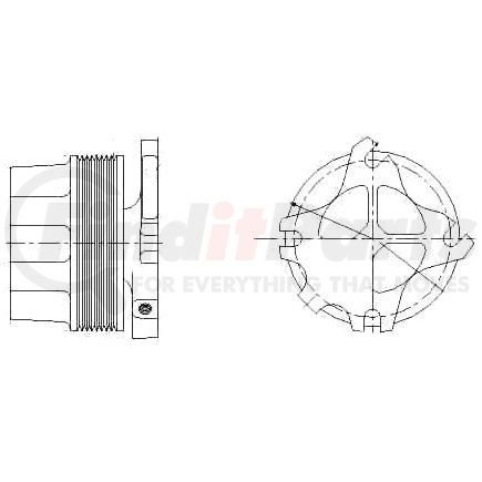 1077-07929-03 by KIT MASTERS - Kysor Style ON/OFF Engine Cooling Fan Clutch - with (6) Front Access Holes
