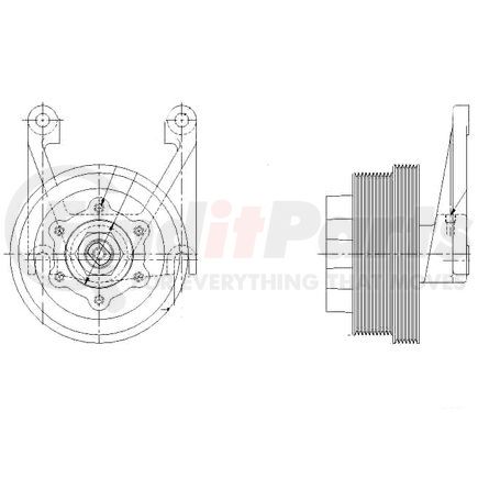 1077-07956-03 by KIT MASTERS - Kysor Style ON/OFF Engine Cooling Fan Clutch - with (6) Front Access Holes