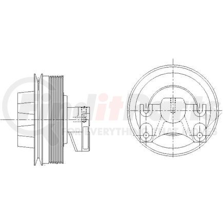 1077-08099-06 by KIT MASTERS - Kysor Style ON/OFF Engine Cooling Fan Clutch - with (6) Front Access Holes