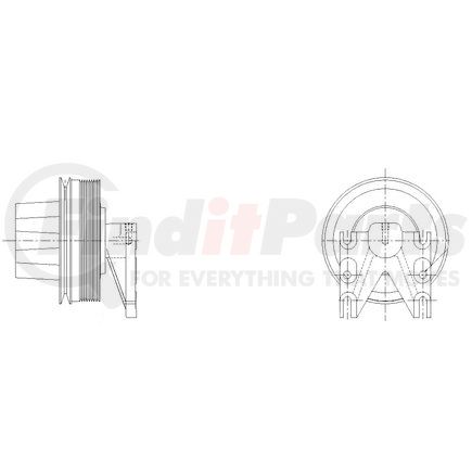 1077-08099-02 by KIT MASTERS - Kysor Style ON/OFF Engine Cooling Fan Clutch - with (6) Front Access Holes