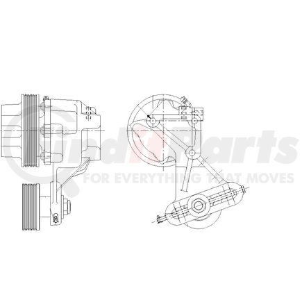 1077-08234-02 by KIT MASTERS - Kysor Style ON/OFF Engine Cooling Fan Clutch - with (6) Front Access Holes