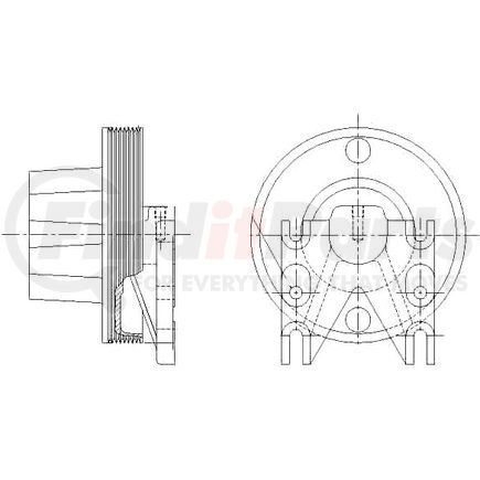 1077-09116-02 by KIT MASTERS - Kysor Style ON/OFF Engine Cooling Fan Clutch - with (6) Front Access Holes