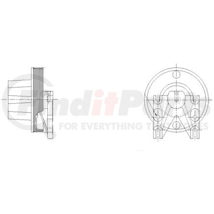 1077-09116-03 by KIT MASTERS - Kysor Style ON/OFF Engine Cooling Fan Clutch - with (6) Front Access Holes