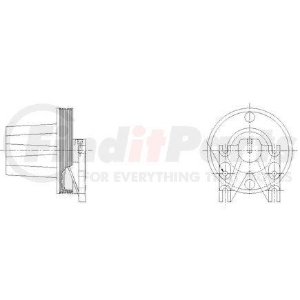 1077-09116-04 by KIT MASTERS - Kysor Style ON/OFF Engine Cooling Fan Clutch - with (6) Front Access Holes