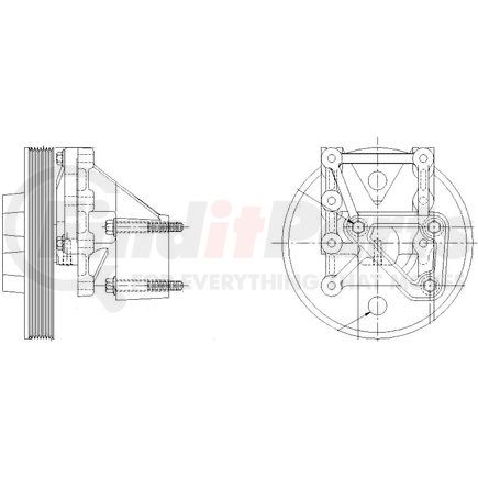 1077-09120-05 by KIT MASTERS - Kysor Style ON/OFF Engine Cooling Fan Clutch - with (6) Front Access Holes