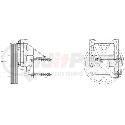 1077-09120-01 by KIT MASTERS - Kysor Style ON/OFF Engine Cooling Fan Clutch - with (6) Front Access Holes