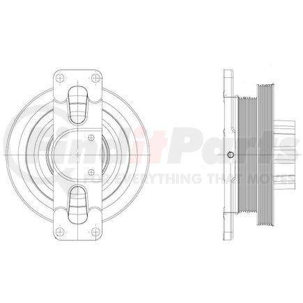 1077-09323-01 by KIT MASTERS - Kysor Style ON/OFF Engine Cooling Fan Clutch - with (6) Front Access Holes
