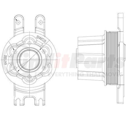 1077-09338-01B by KIT MASTERS - Kysor Style ON/OFF Engine Cooling Fan Clutch - with (6) Front Access Holes