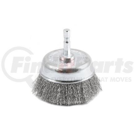 72732 by FORNEY INDUSTRIES INC. - Cup Brush, Crimped Wire 3" x .008" Wire with 1/4" Hex Shank